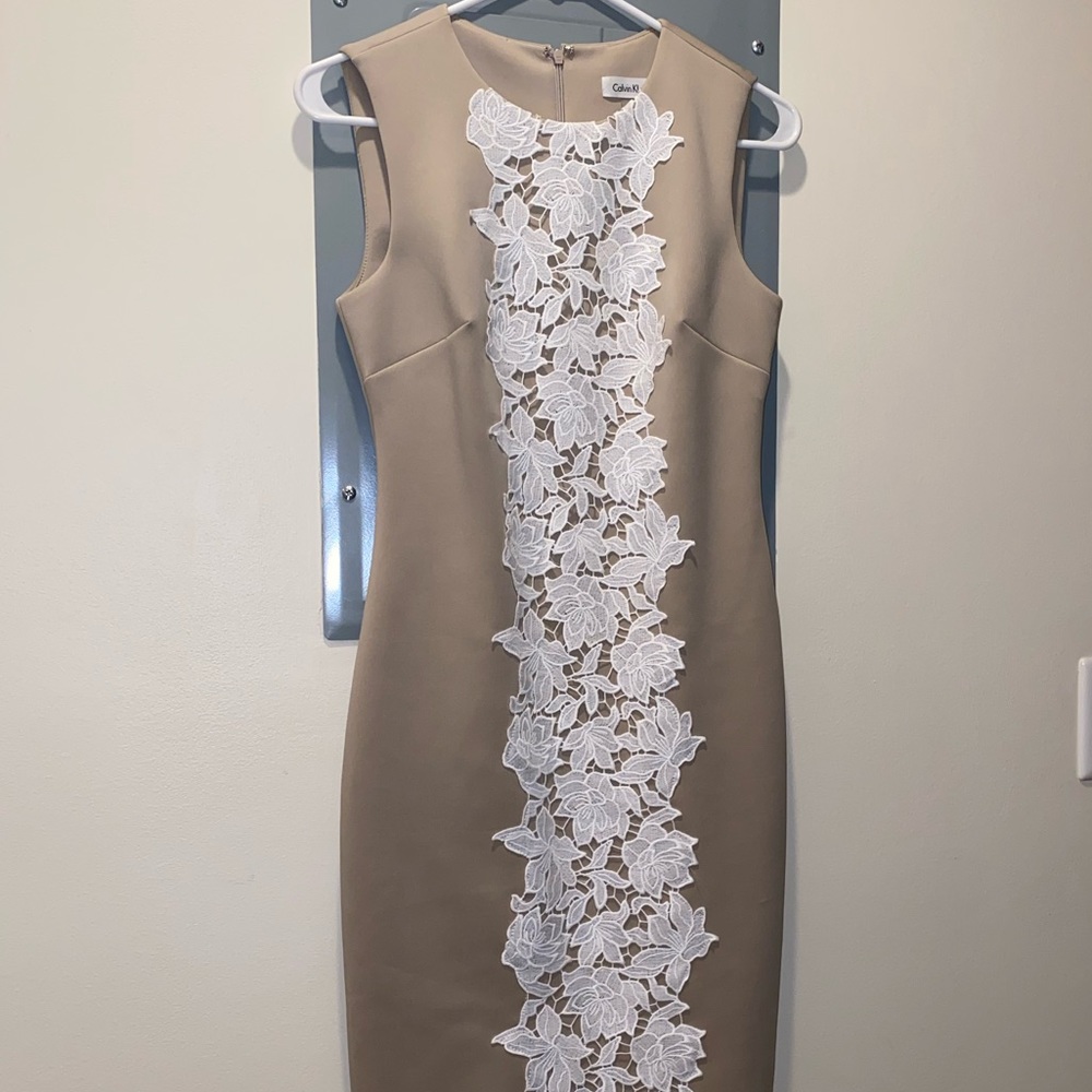 Calvin Klein Lace Overlay Work Dress